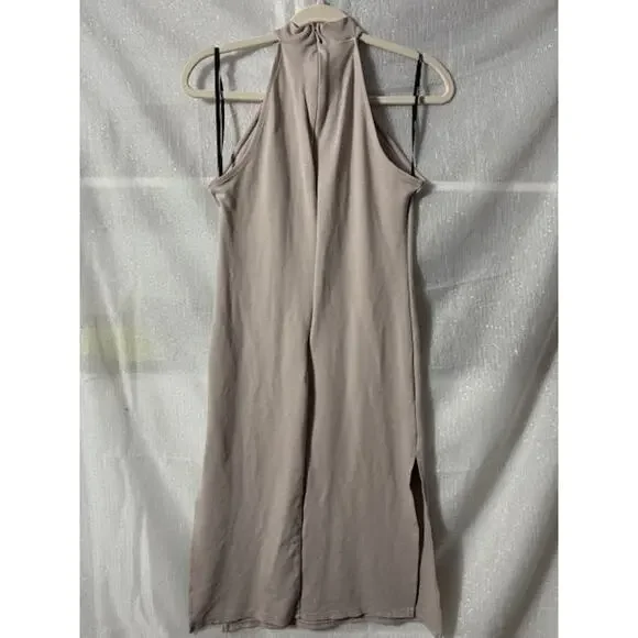 TAN FOREVER 21 HALTER DRESS SIZE LARGE - Picture 4 of 5